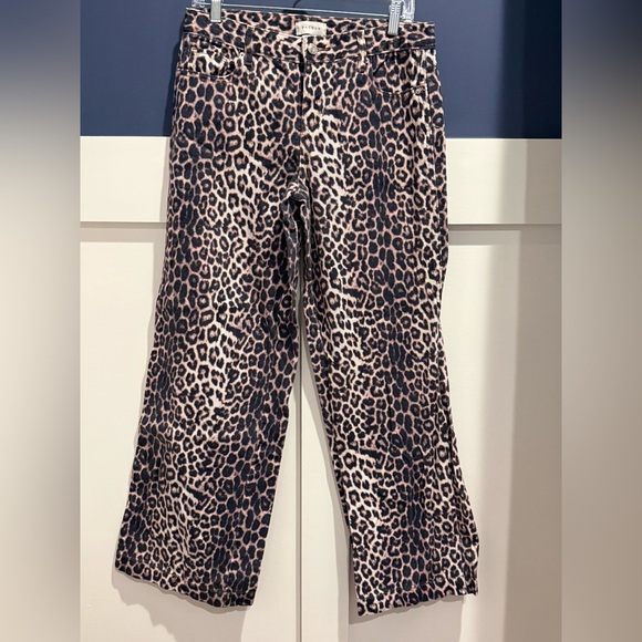 PacSun Casey Leopard Print Wide Leg Jeans Size 28 Like New!!! - Picture 2 of 11